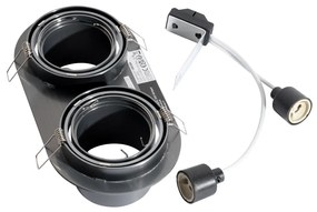 Afgeronde inbouwspot gunmetal GU10 70mm kantelbaar 2-lichts - Installa