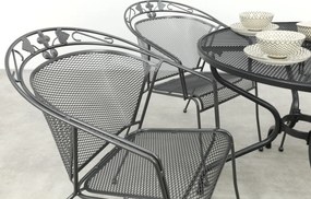 Elegance ronde stapelbare bistroset strekmetaal Ø90 cm. - Antraciet