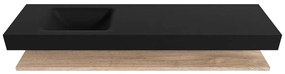 Zaro Alan badmeubel 180cm met planchet washed oak en vrijhangende wastafel cloud links zonder kraangat urban