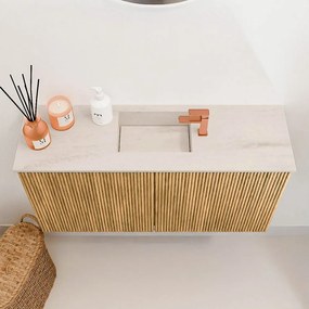 Mondiaz Joya DLux 80cm toiletmeubel oak met wastafel faye midden 1 kraangat meli
