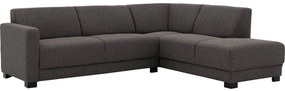 Goossens Bank My Style donkergrijs, stof, 2,5-zits, stijlvol landelijk met chaise longue rechts