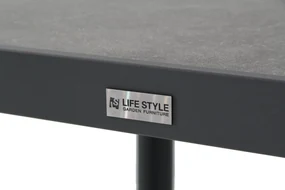 Tuinset 4 personen 160 cm Aluminium/textileen Grijs Lifestyle Garden Furniture Rome/Varano