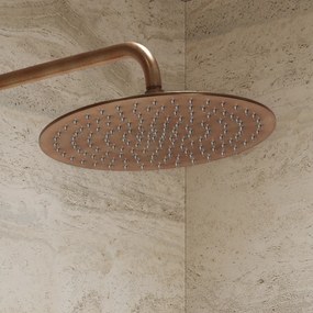 Saniclear Antique Curved Pro opbouw regendouche verouderd messing met 20cm hoofddouche