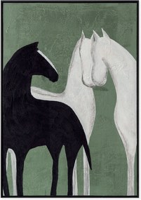 Handbeschilderde canvasdoek Contrast met houten frame