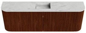 Mondiaz Joya DLux 125cm toiletmeubel ronding links/rechts ruby met wastafel faye midden zonder kraangat opalo