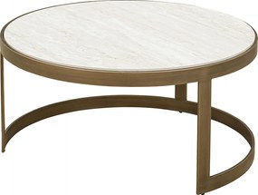 Richmond Interiors Tivoli Ronde Salontafelset Beige Goud - 91 X 91cm.