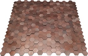 Zelfklevende Mozaïektegels Metaal | Mini Hexagon 3D Donkerkoper | 29,8×30,7 cm | Keuken, Bad &amp; WC
