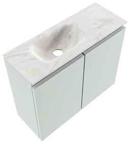 Mondiaz Ture DLux toiletmeubel 60cm greey met wastafel ostra links zonder kraangat