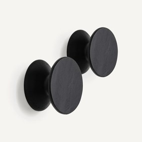 Set van 2 kapstokken in massief eik ø 10 cm, Arame