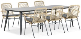 Tuinset 6 personen 240 cm Aluminium/rope Taupe Lifestyle Garden Furniture Catalone/Vienna