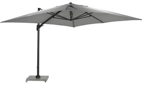 Garden Impressions Hawaii Big Pole zweefparasol 350x350 cm - donker grijs frame - licht grijs doek