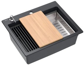 granieten spoelbak KURT 110 WORKSTATION Black Dotted