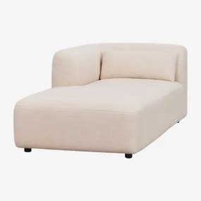 Linker Chaise Longue Module Voor Modulaire Bank Fogler Teddystof Crème Beige - Sklum