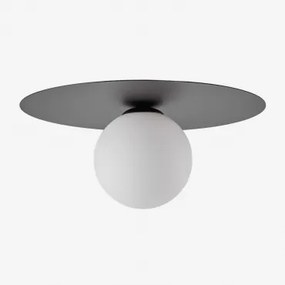 Anine Plafondlamp Van Ijzer En Glas Zwart - Sklum