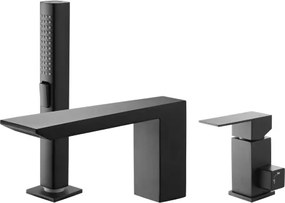 VEVOR Romeinse badkraan met 3 gaten, badkraanset met handdouche en 1 hendel, krachtige badkraan met dubbele waterstroom, plafondmontage, druppelvrij