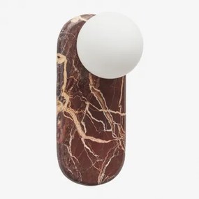 Hailey Marmeren Wandlamp Met Glazen Bol Rood Marmer - Sklum