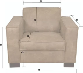 Fauteuil - Shuffle - stof Missouri antraciet 02