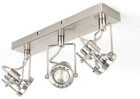 Industriële spot staal 3-lichts draai- en kantelbaar - Suplux