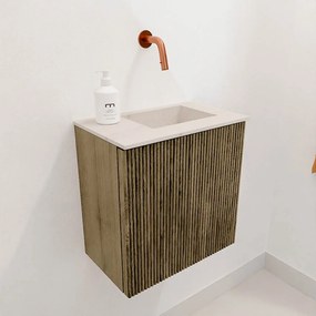 Mondiaz Joya DLux 40cm toiletmeubel dusk met wastafel faye rechts zonder kraangat meli
