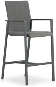 Barstoel Aluminium/textileen Grijs-antraciet Lifestyle Garden Furniture Rome