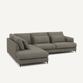 Omvormbare hoekbank links, tweed stof, Marsile