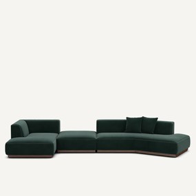 Open hoekbank links XL fluweel, Jacopo