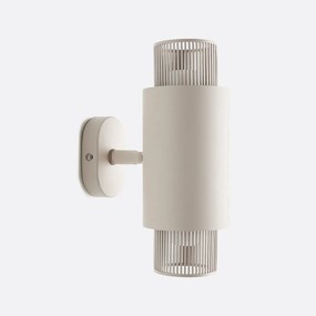 Dubbele wandlamp, scharnierend, in ijzer en opaline glas, Leila