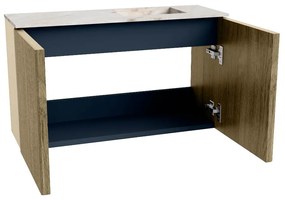 Mondiaz Joya DLux 70cm toiletmeubel dusk met wastafel faye rechts zonder kraangat frappe
