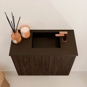 Mondiaz Joya 50cm toiletmeubel walnut met wastafel faye rechts 1 kraangat urban