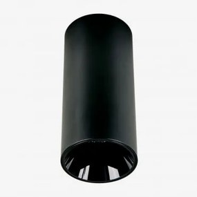 Led-opbouwplafondlamp Rond Ø7,2 Cm In Aluminium Luisiana Warm Wit 2700k & Zwart & 38º & 11 W - Sklum