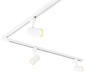 Smart 1-fase railsysteem met 10 Spot / Opbouwspot / Plafondspots wit incl. Wifi GU10 - Iconic Jeana Modern GU10 Binnenverlichting Lamp