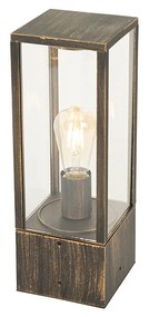 Vintage staande buitenlamp antiek goud 40 cm IP44 - Charlois Industriele / Industrie / Industrial, Klassiek / Antiek E27 IP44 Buitenverlichting