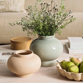 Ronde vaas van gestippeld geglazuurd keramiek, LECCIA