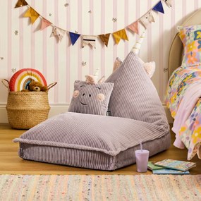 Kinder Zitzak Unicorn Lounger & Kussen Set - Lavendel