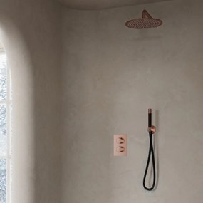 Saniclear Copper Pro inbouw regendouche met wandarm en 30cm hoofddouche geborsteld koper zwart