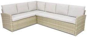 Hoekbank van kunststof rotan Monaco Garden Point beige