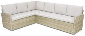 Hoekbank van kunststof rotan Monaco Garden Point beige