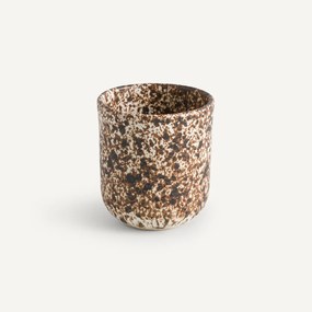 Set van 4 kopjes in mat aardewerk, Rusty
