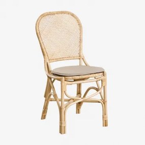 Set Van 2 Zariel Rotan Eetkamerstoelen Natuurlijk & Bruin – Zand - Sklum