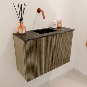 Mondiaz Joya DLux 60cm toiletmeubel dusk met wastafel faye midden zonder kraangat lava