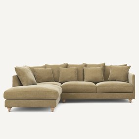 Omvormbare hoekbank in stonewashed fluweel, Lazare