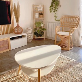 Fauteuil in gevlochten rotan Malu