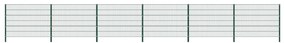 vidaXL Schuttingpaneel met palen 10,2x1,2 m ijzer groen