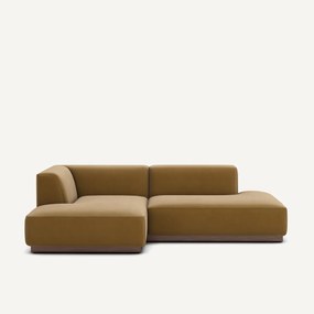 Hoekbank links in linnen fluweel, JACOPO