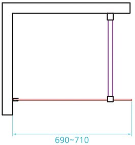 van Rijn ST01 inloopdouche met privacybaan 70x200cm chroom