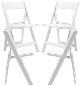 Pak 4 opvouwbare Gala stoelen met kussen met houteffect