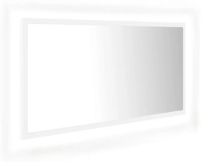 vidaXL Badkamerspiegel LED 90x8,5x37 cm spaanplaat wit