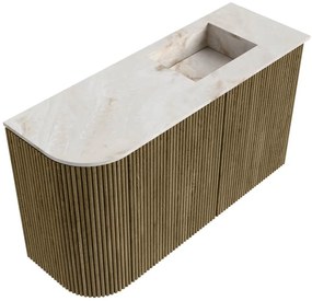 Mondiaz Joya DLux 70cm toiletmeubel ronding links dusk met wastafel faye rechts 1 kraangat frappe