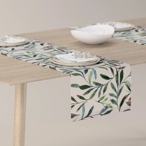 Dekoria Rechthoekige tafelloper, wit-groente, 40 x 130 cm