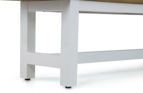 Tuinset 6 personen 220 cm Kunststof /Aluminium/teak Wit Lifestyle Garden Furniture Salina/Los